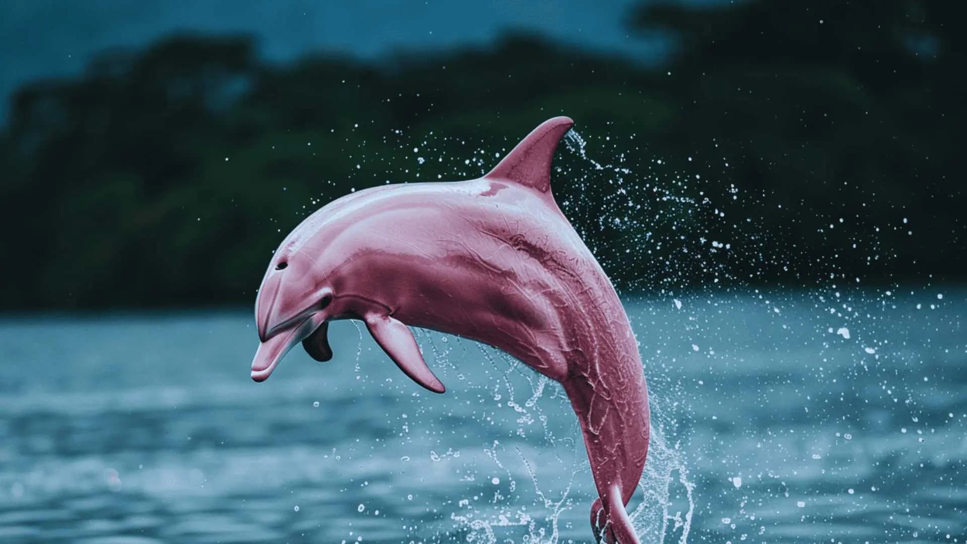 Adorable Pink dolphins Perform