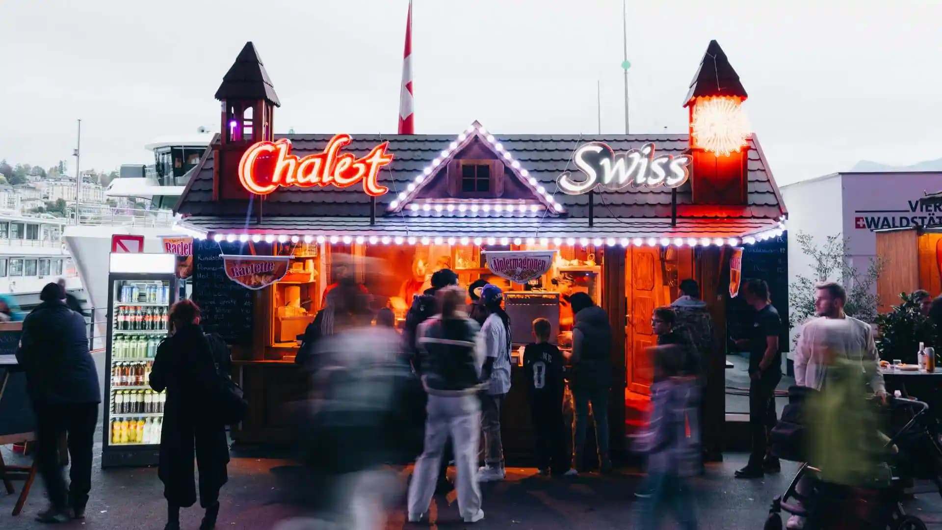 Chalet Swiss at Night Switzerland